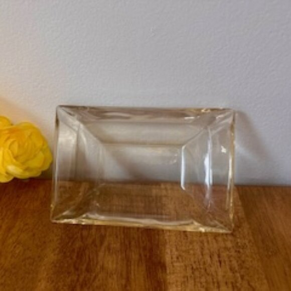 Vintage Thick Clear Glass Ashtray – Mid-Century Modern Rectangular Catchall - Picture 1 of 4